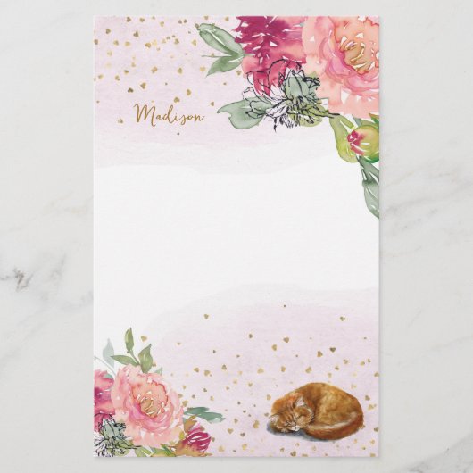 Hinweis zur Katze Briefpapier (Vorderseite)