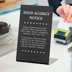 Hinweis zur LebensmittelAllergie Sockelschild