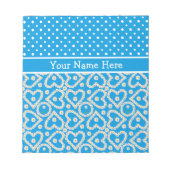 Hinweis zur Personalisierung: Polkas, Daisis, Blau Notizblock (Vorderseite)