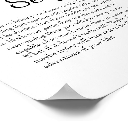 HINWEIS ZUR SELBSTVERSTÄRKUNG DER Inspiration Poster (Ecke)