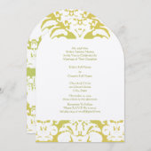 Hinweise auf Butter-Gelb-Limettengrün-Damast Hochz Einladung (Vorne/Hinten)