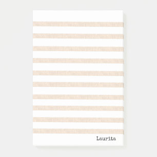 Hinweise Beige und Weiße Streifen Post-it Klebezettel