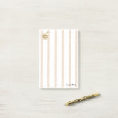 Hinweise Beige und Weiße Streifen Post-it Klebezettel (Auf Schreibtisch)