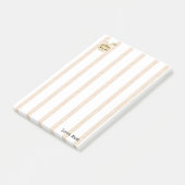 Hinweise Beige und Weiße Streifen Post-it Klebezettel (angewinkelt)