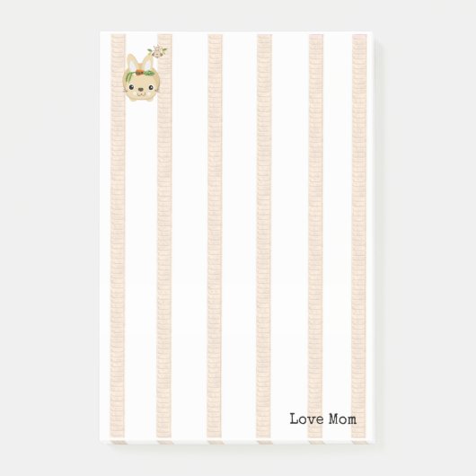 Hinweise Beige und Weiße Streifen Post-it Klebezettel (Vorderseite)