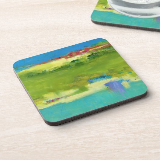 Hinweise für Abstrakte grüne Kunst Getränkeuntersetzer (Linke Seite)