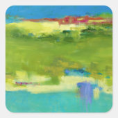 Hinweise für Abstrakte grüne Kunst Quadratischer Aufkleber (Vorderseite)