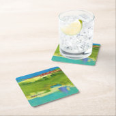 Hinweise für Abstrakte grüne Kunst Rechteckiger Pappuntersetzer (Vor Ort)