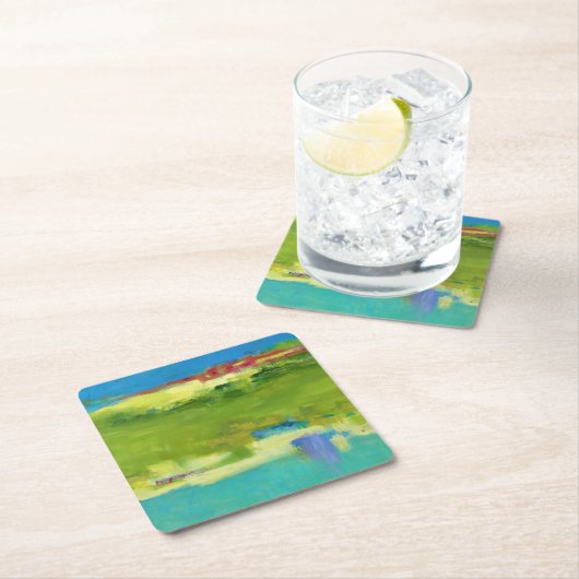 Hinweise für Abstrakte grüne Kunst Rechteckiger Pappuntersetzer (Vor Ort)