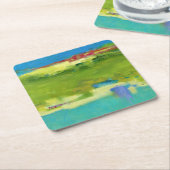 Hinweise für Abstrakte grüne Kunst Rechteckiger Pappuntersetzer (angewinkelt)