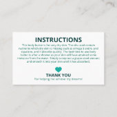 Hinweise für Aquamarine Folienstoffe Visitenkarte (Rückseite)