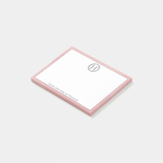 Hinweise für das Rosa Monogramm Post-it Klebezettel (angewinkelt)