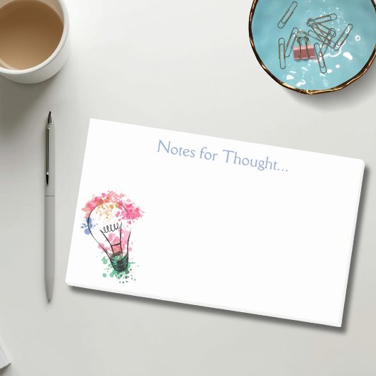 Hinweise für eine gedachte Wasserfarbenlampe Post-it Klebezettel