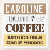 Hinweise für Getränke mit Namen Glasuntersetzer (Vorderseite)