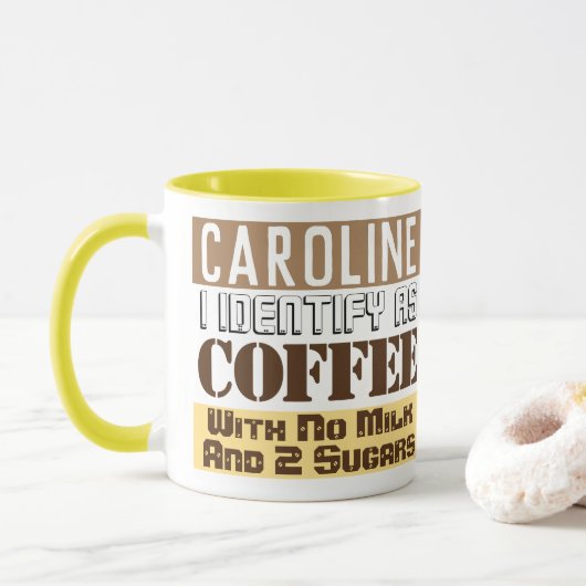 Hinweise für Getränke mit Namen Tasse (Mit Donut)
