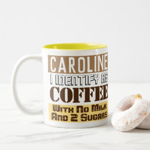 Hinweise für Getränke mit Namen Zweifarbige Tasse