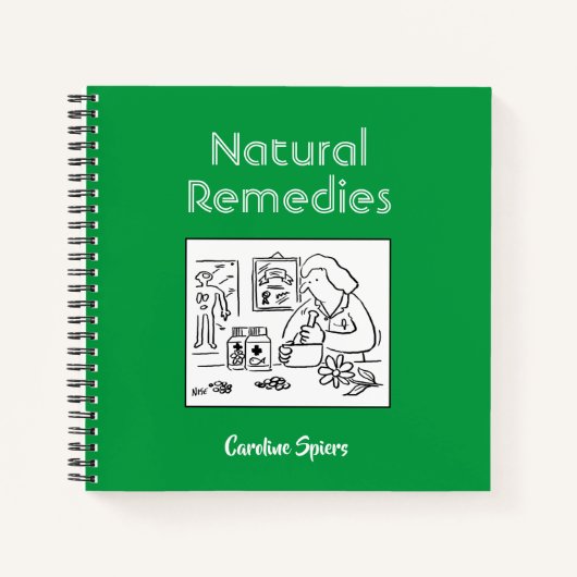 Hinweise für natürliche pflanzliche Heilmittel mit Notizblock (Vorderseite)