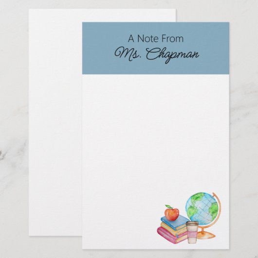 Hinweise für Schullehrer Briefpapier (Vorne/Hinten)