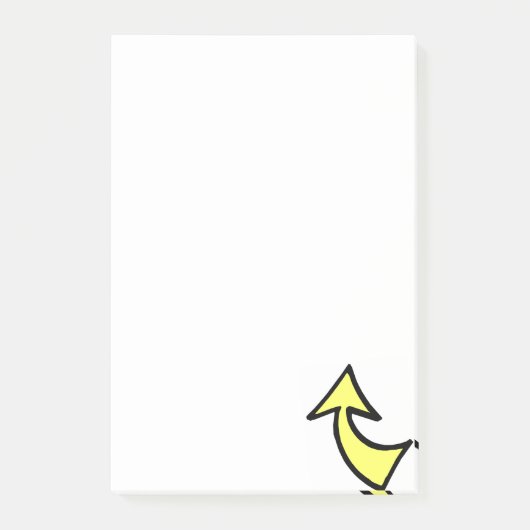 Hinweise Gelbe Pfeilrichtung Post-it Klebezettel (Vorderseite)