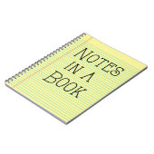 Hinweise in einem Buch, gelbe Notizblöcke, Spiralf Notizblock (Linke Seite)