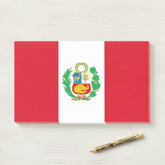 Hinweise mit der Flagge Perus Post-it Klebezettel (Auf Schreibtisch)