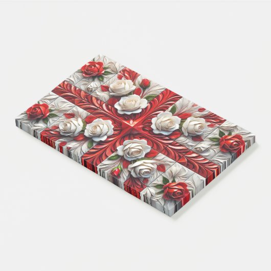 Hinweise mit englischer Rose Post-it Klebezettel (angewinkelt)