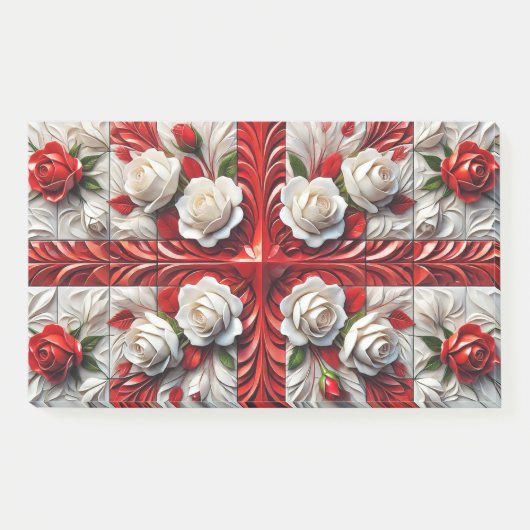 Hinweise mit englischer Rose Post-it Klebezettel (Vorderseite)