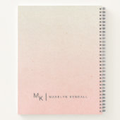 Hinweise & Muskelknopf Monogramm Gradient Peach Notizblock (Rückseite)