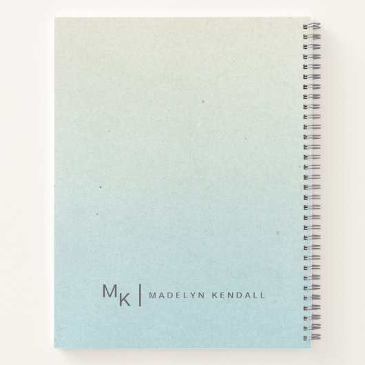 Hinweise & Muskeln Chic Script Monogram Gradient B Notizblock (Rückseite)