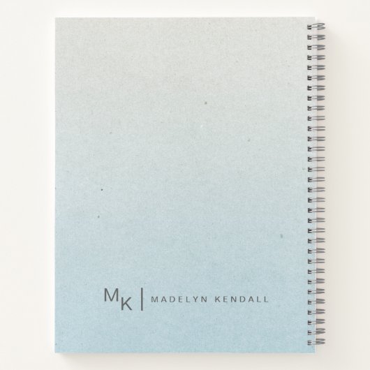 Hinweise & Muskeln Chic Script Monogram Gradient B Notizblock (Rückseite)