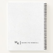 Hinweise & Muskeln Moderne Script Monogram White Notizblock (Rückseite)