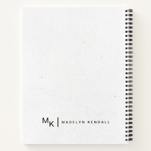 Hinweise & Muskeln Moderne Script Monogram White Notizblock (Rückseite)