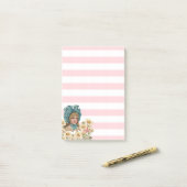 Hinweise nach dem Stich Rosa und Weiße Streifen Vi Post-it Klebezettel (Auf Schreibtisch)