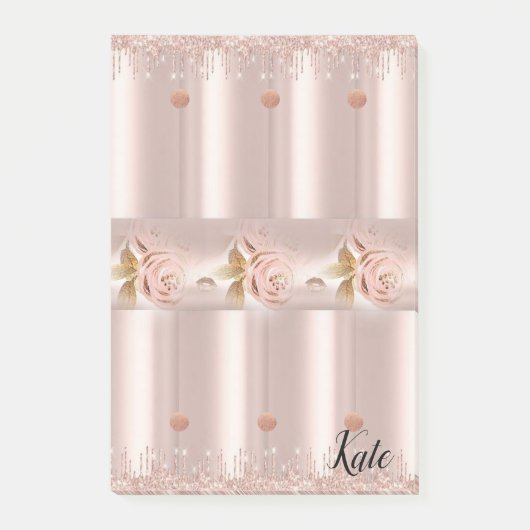 Hinweise nach der Installation Rosa Glitzer Tropfe Post-it Klebezettel (Vorderseite)