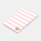 Hinweise Rosa und Weiße Streifen Schmetterling Post-it Klebezettel (angewinkelt)