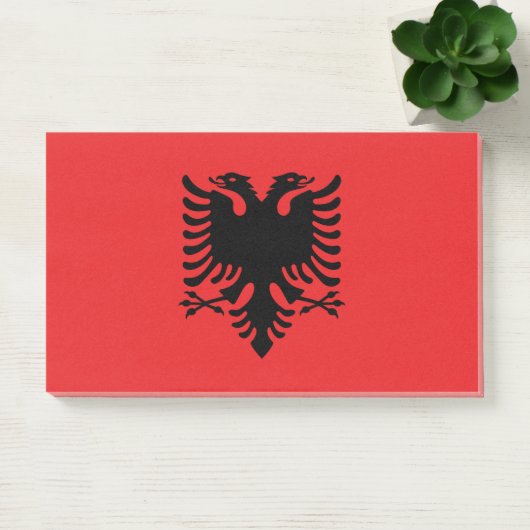 Hinweise unter der Flagge Albaniens Post-it Klebezettel (Büro)