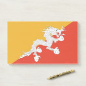 Hinweise unter der Flagge Bhutans Post-it Klebezettel (Auf Schreibtisch)