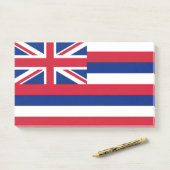 Hinweise unter der Flagge Hawaiis, USA Post-it Klebezettel (Auf Schreibtisch)