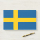 Hinweise unter der Flagge Schwedens Post-it Klebezettel (Auf Schreibtisch)