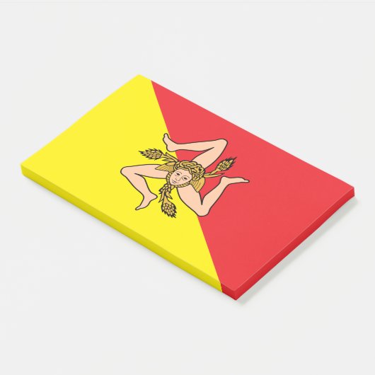 Hinweise unter der Flagge Siziliens Post-it Klebezettel (angewinkelt)