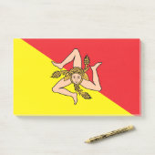 Hinweise unter der Flagge Siziliens Post-it Klebezettel (Auf Schreibtisch)