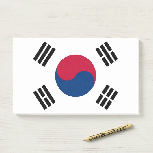 Hinweise unter der Flagge Südkoreas Post-it Klebezettel (Auf Schreibtisch)
