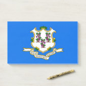 Hinweise unter der Flagge von Connecticut, USA Post-it Klebezettel (Auf Schreibtisch)