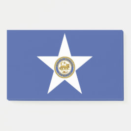 Hinweise unter der Flagge von Houston, USA Post-it Klebezettel