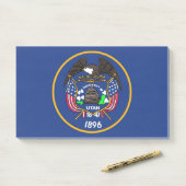 Hinweise unter der Flagge von Utah, USA Post-it Klebezettel (Auf Schreibtisch)