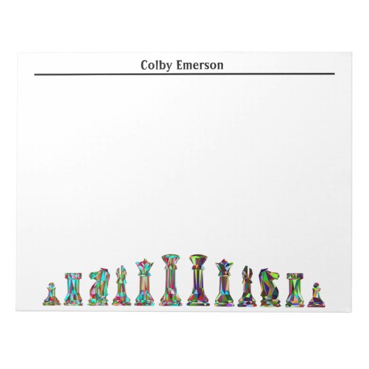 Hinweise zu den Farbschachfiguren der Gamespieler Notizblock (Vorderseite)