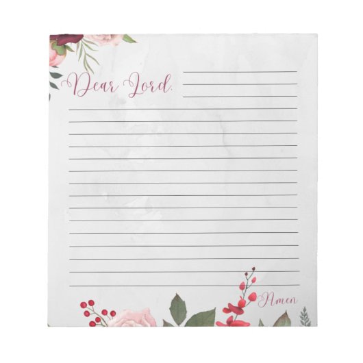 Hinweise zu Gott Notepad Notizblock (Vorderseite)