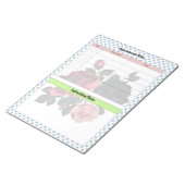 Hinweise zu rosa und blauen Rose Notizblock (angewinkelt)