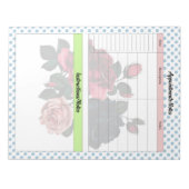 Hinweise zu rosa und blauen Rose Notizblock (Vorderseite)