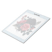 Hinweise zu rosa und blauen Rose Notizblock (angewinkelt)